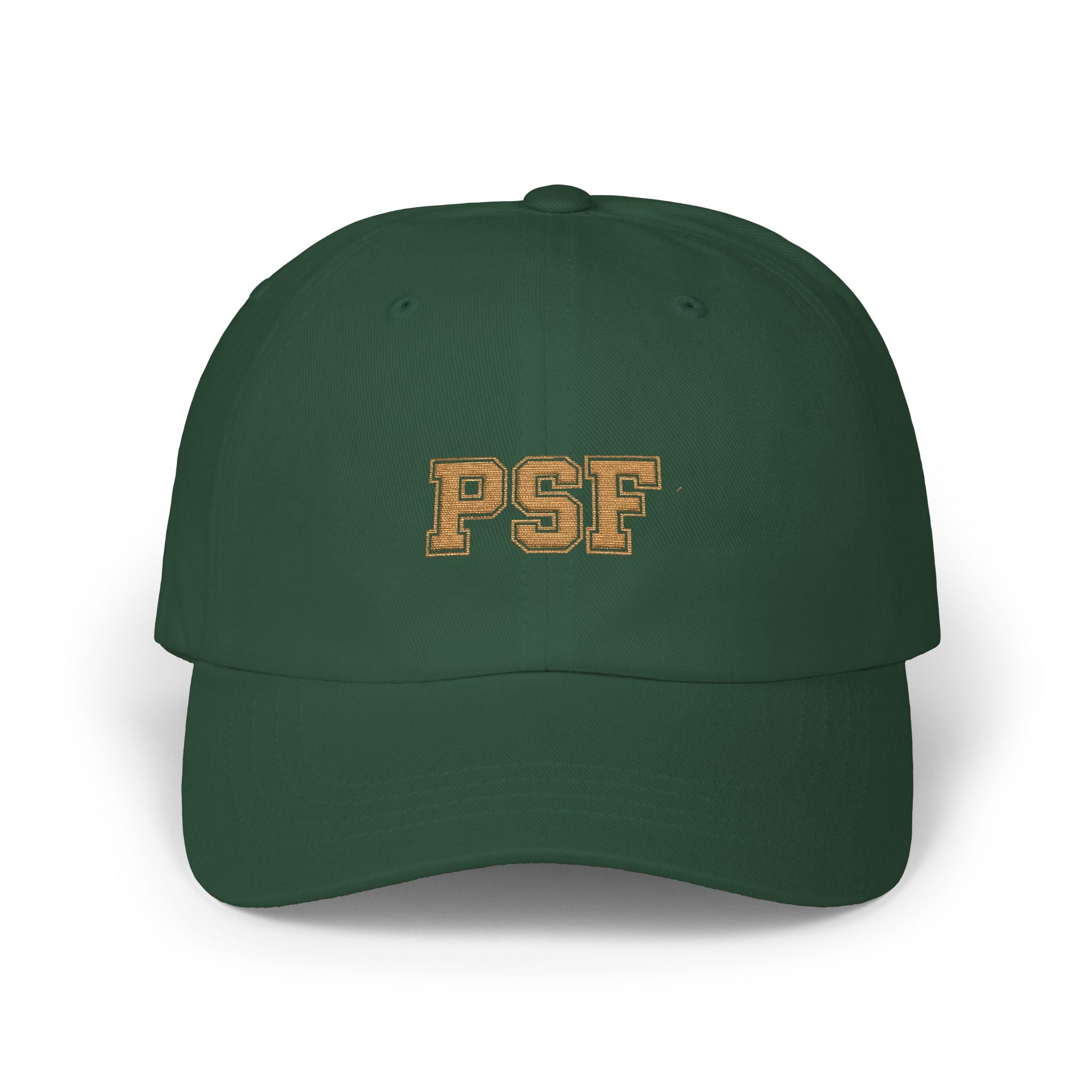 Classic Dad Cap with PSF Embroidery - Stylish White Baseball Hat for Everyday Wear