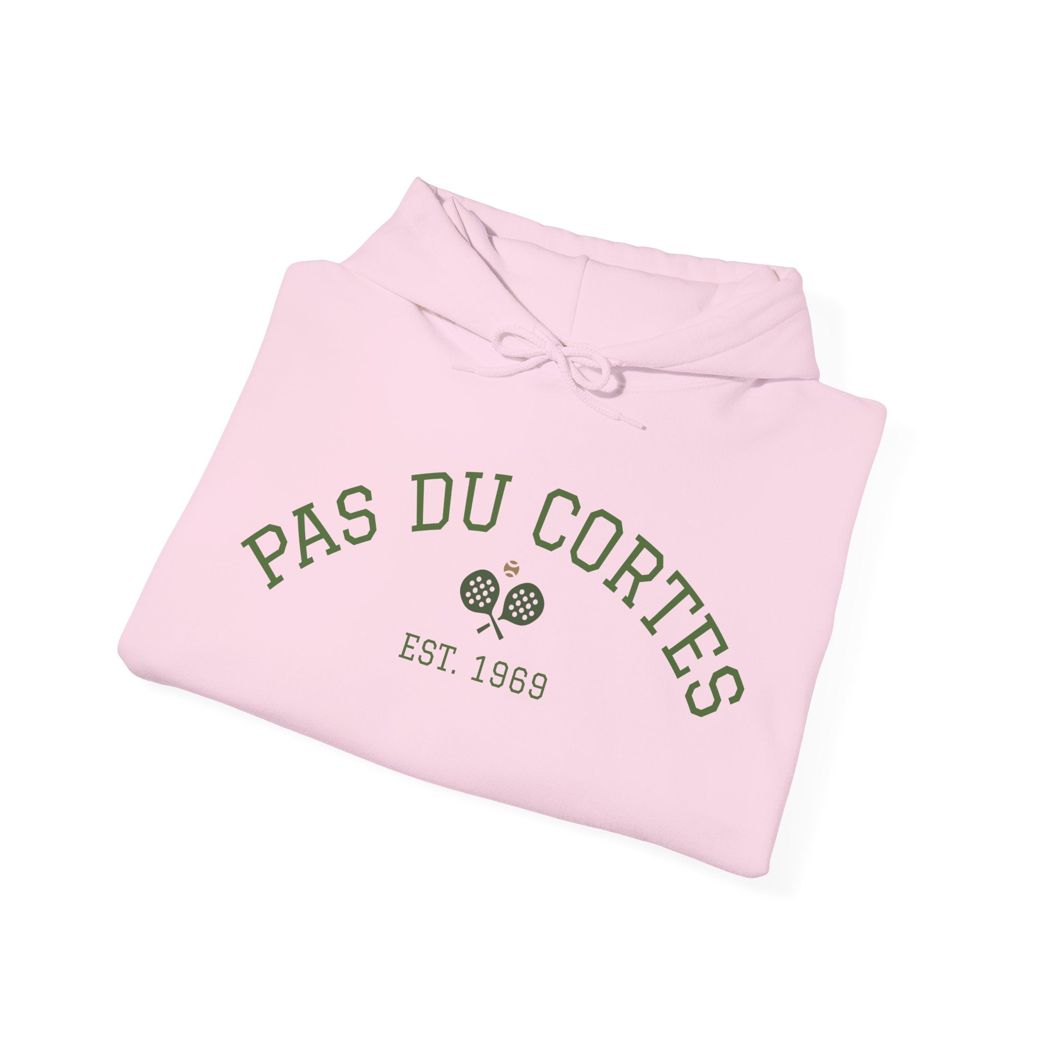 NO STRINGS  - Varsity  - PAS DU CORTES EST. 1969 Unisex Heavy Blend Hooded Sweatshirt